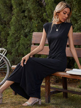 Jupe longue simple et ajustée à la taille de couleur unie